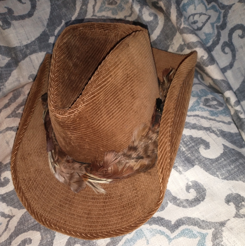 BROWN CORDUROY RESISTOL HAT